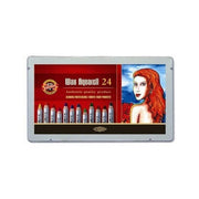 Koh-i Noor Wax Aquarell Balmumu Kalın Boya Kalemi 24 Renk Metal Kutu