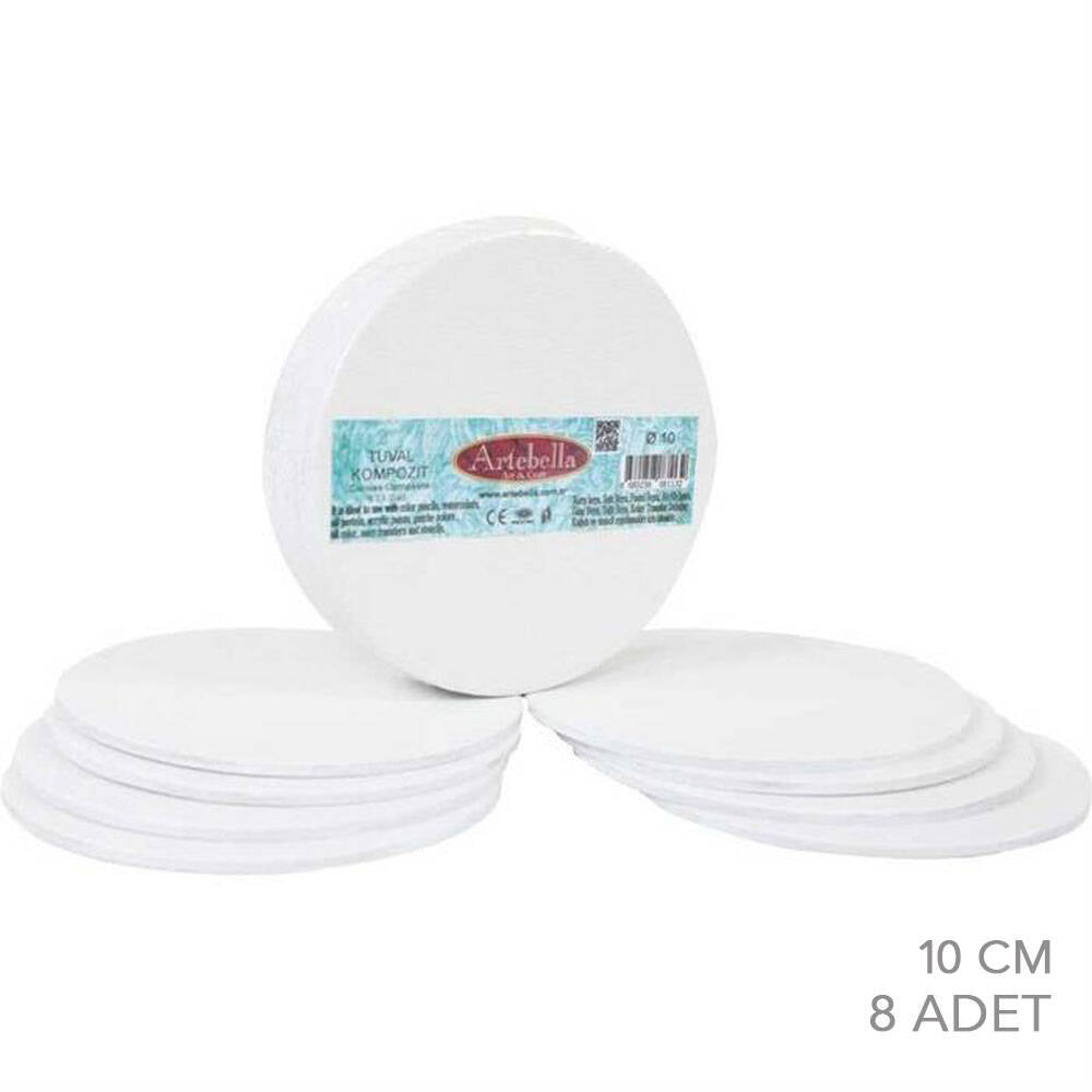 Kompozit Pres Tuval Yuvarlak 10x10 cm 8'li Set