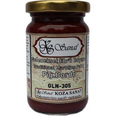 Koza Ezilmiş Ebru Boyası 105 ml Pigment Bordo