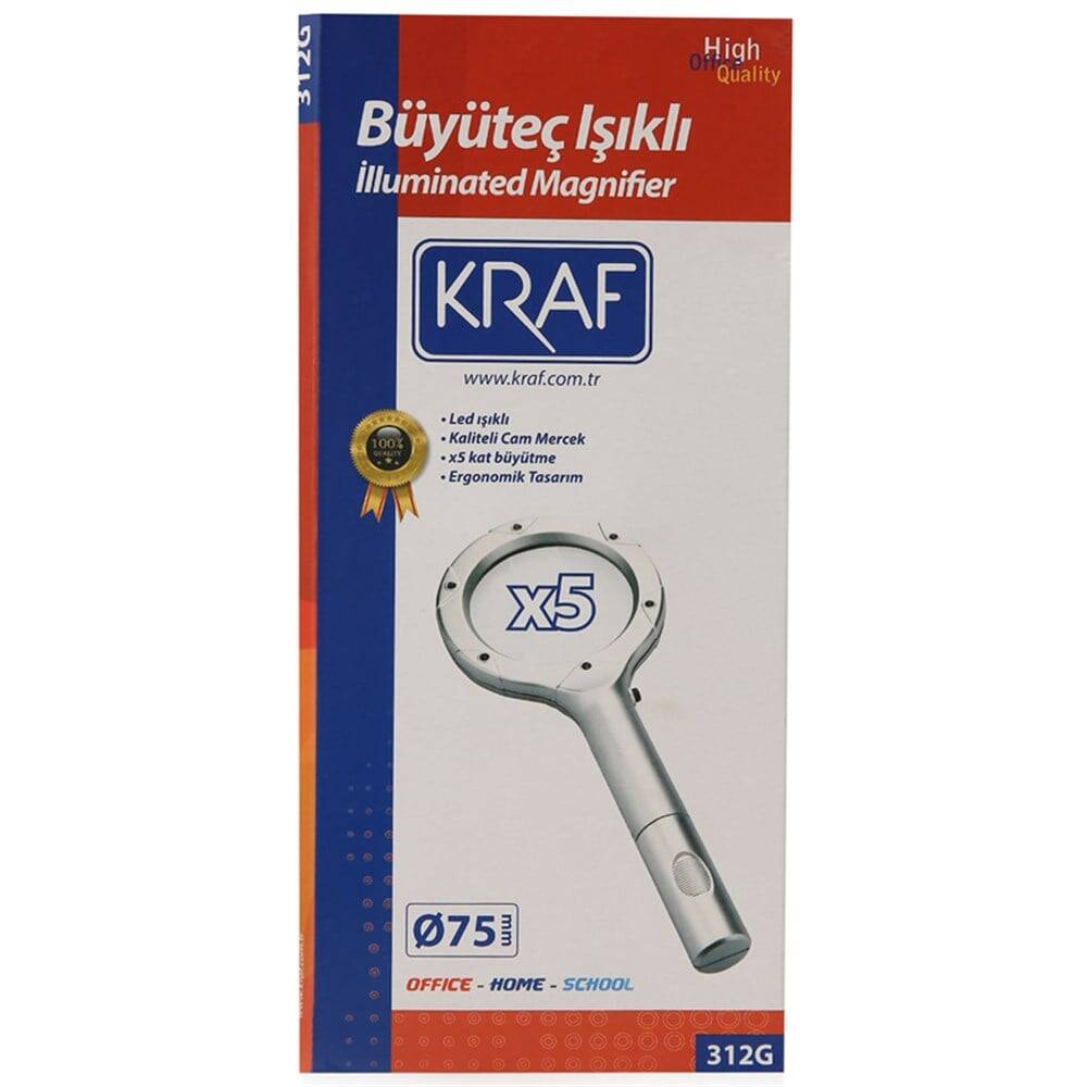 Kraf Büyüteç Işıklı 75x5 mm 312G