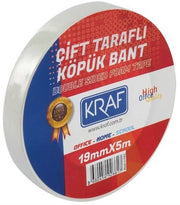 Kraf Çift Taraflı Köpük Bant 19mmx5m