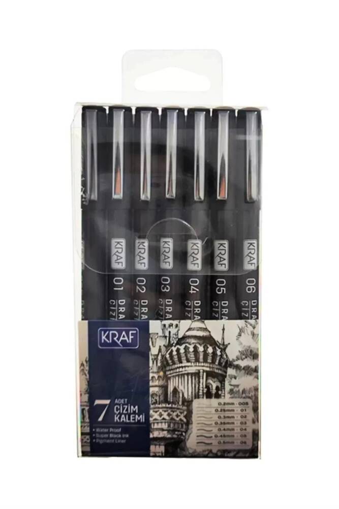 Kraf Drawing Pen - Çizim Kalemi Seti 7'li