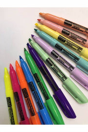 Kraf Fosforlu Kalem 12'li (6 Pastel + 6 Parlak Renk)