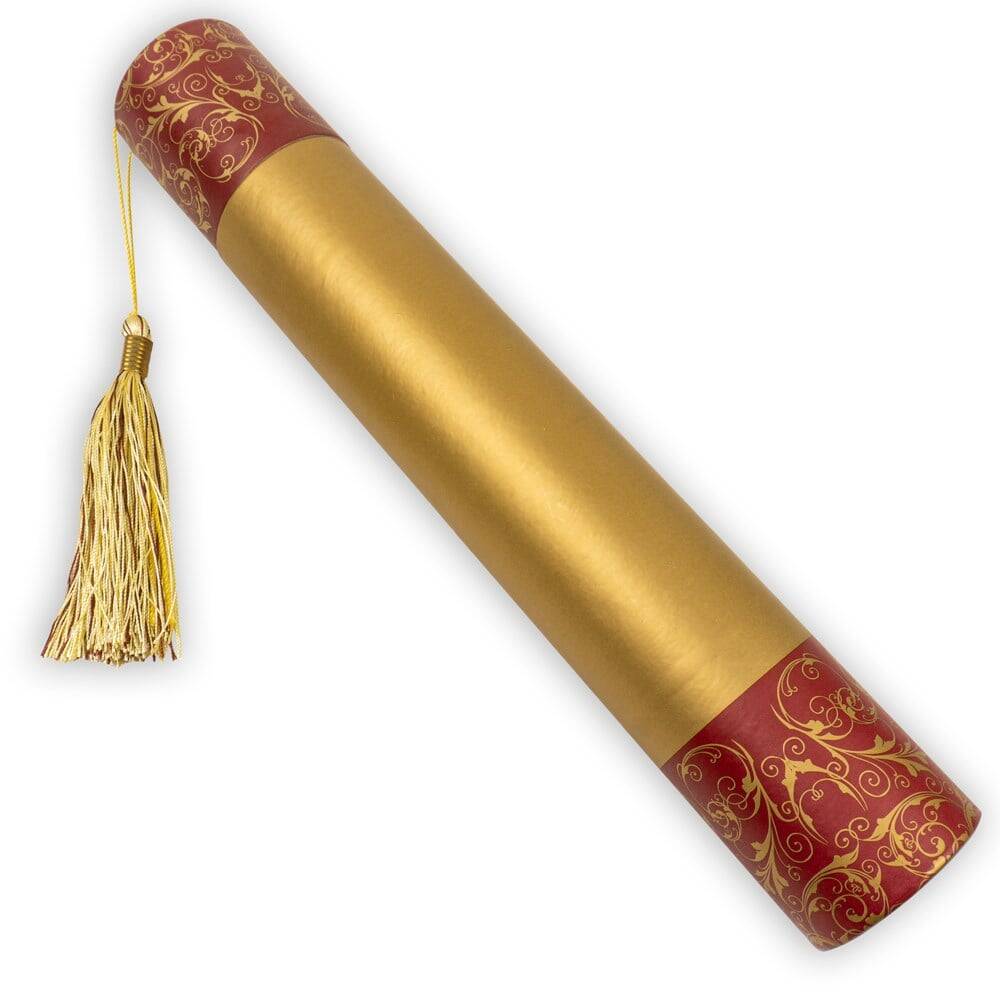 Traditional Cylindrical Calligraphy Pen Case (Patterned)