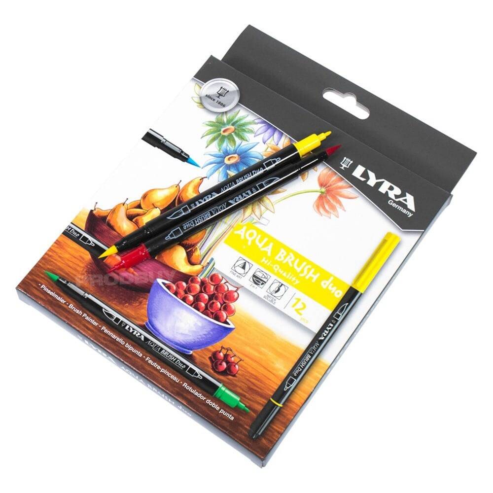 Lyra Sulandırılabilir Aqua Brush Dua Fırça Uçlu Set 12Lİ