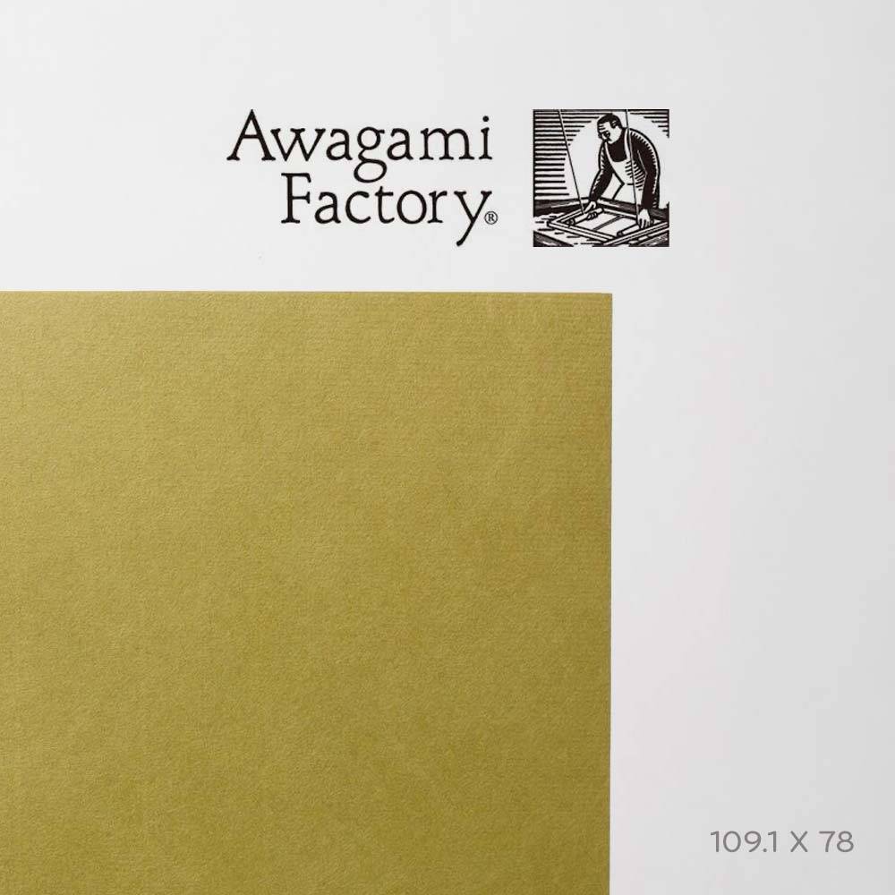 Awagami Japon Kağıdı Shin Inbe Thin Olive 65 Gr/M2 109.1X78.8 Cm