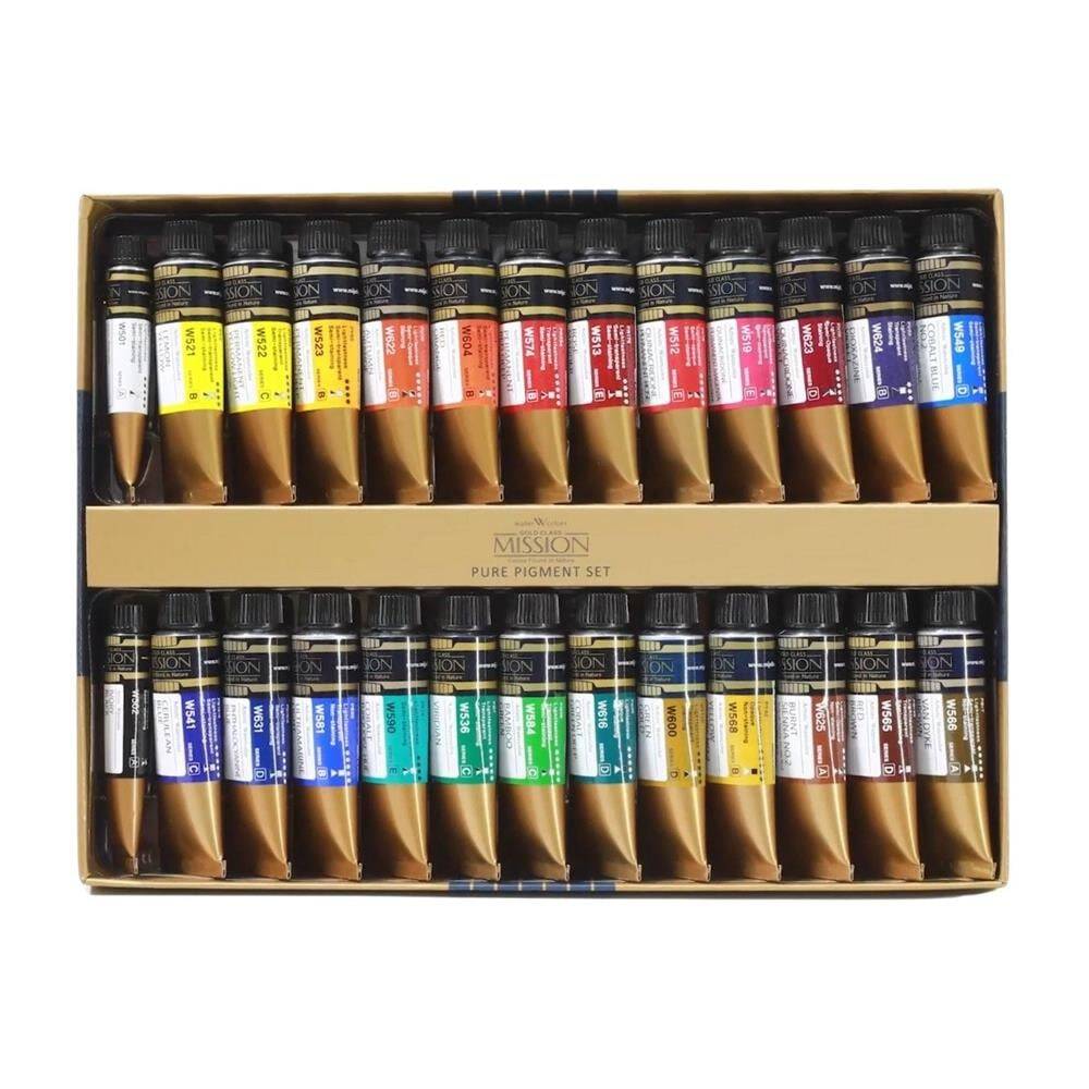 Mission Suluboya Gold Class Pure Pigment Suluboya 15 ml 24lü + 7 ml 2li Tüp