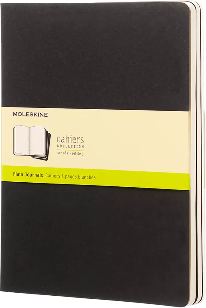 Moleskine Cahiers Journals Çizgisiz Defter 13x21 80 Sayfa Black 3'lü Set