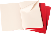 Moleskine Cahiers Journals Çizgisiz Defter 9x14 64 Sayfa Yaban Mersini Kırmızı 3'lü Set
