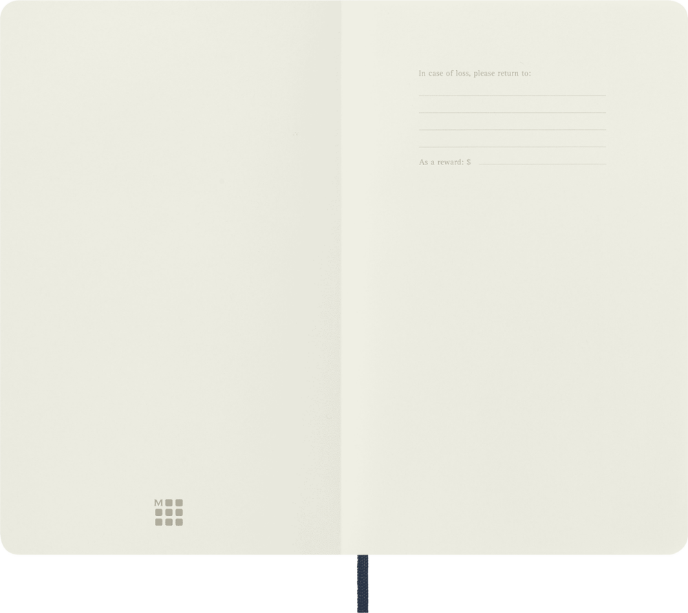 Moleskine Classic Yumuşak Kapak Çizgisiz Defter 9x14 192 Sayfa Sapphire Blue