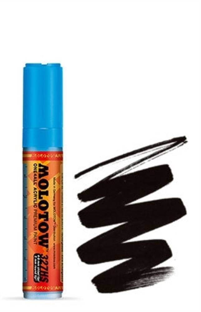 Molotow 327HS Kesik Uç 4-8 mm Akrilik Marker No:180 Signal Black