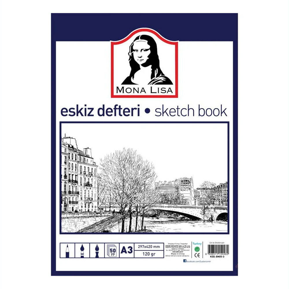 Monalisa Eskiz Defteri A3 120 g 50 yp Telli