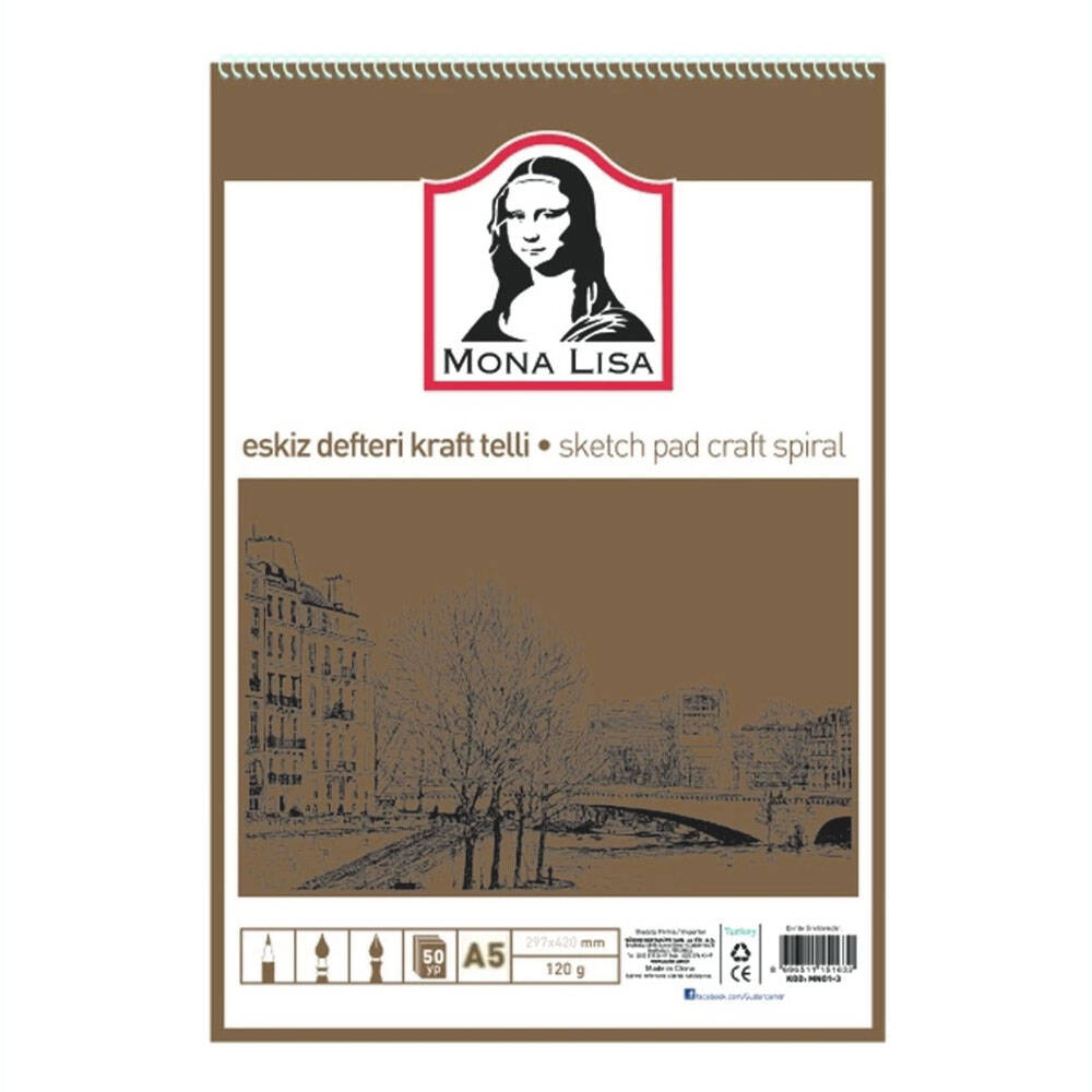Monalisa Eskiz Defteri A5 120 g 50 yp Telli