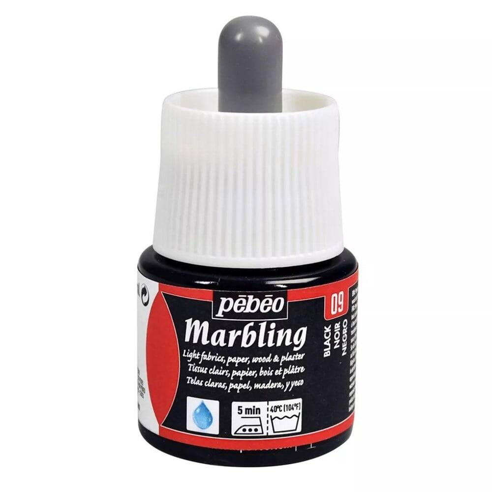 Pebeo Marbling Ebru Boyası 45 ml Şişe 09 Black