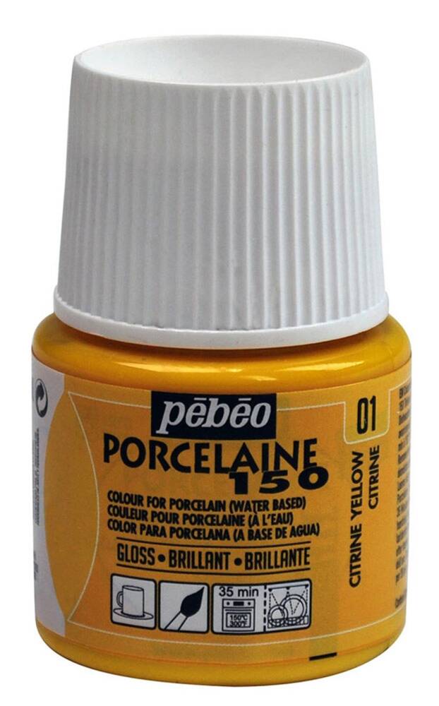 Pebeo Porcelaine 150 Fırınlanabilir Porselen Boyası 45 ml Citrine Yellow