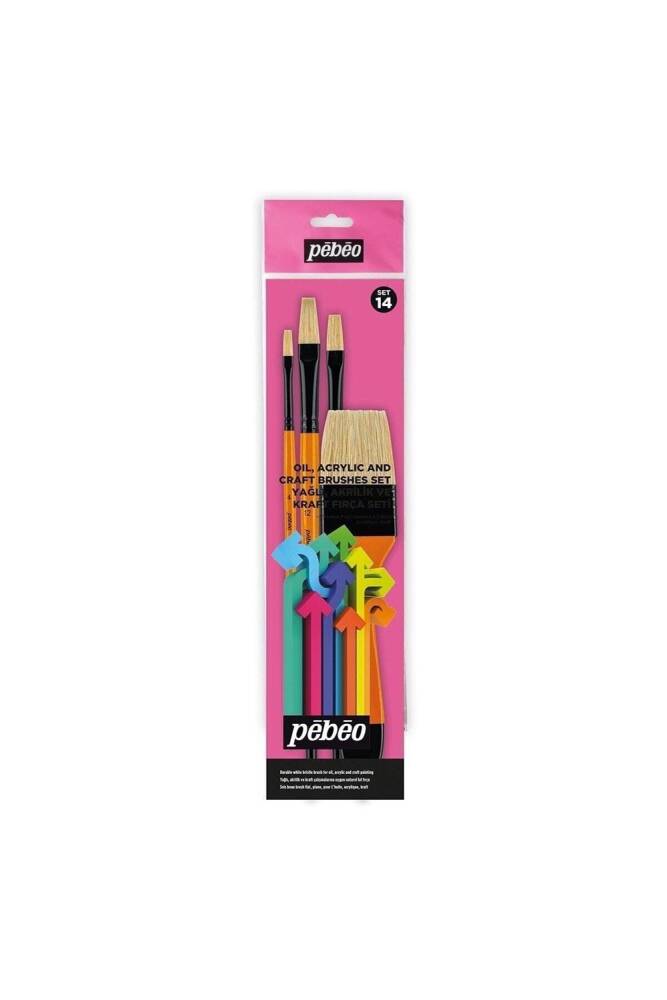 Pebeo Set-14 4lü Yağlıboya Fırça Seti