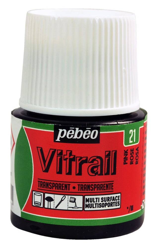 Pebeo Vitrail Cam Boyası 45 ml 21 Pink