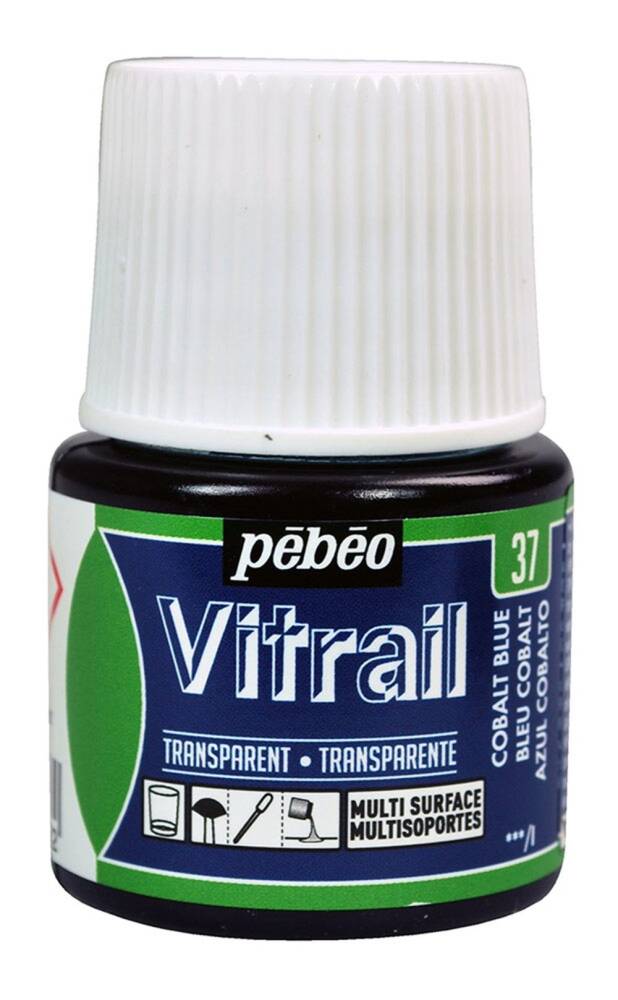 Pebeo Vitrail Cam Boyası 45 ml 37 Cobalt Blue