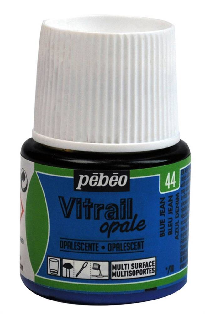 Pebeo Vitrail Cam Boyası 45 ml 44 Opak (Örtücü) Blue Jeans