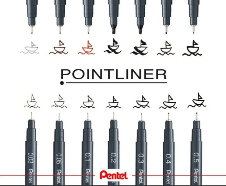 Pentel Pointliner Teknik Çizim Kalemi 0.2 mm S20P-2A