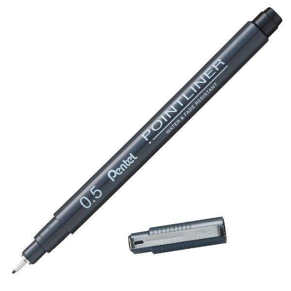 Pentel Pointliner Teknik Çizim Kalemi 0.5 mm Siyah S20P-5A