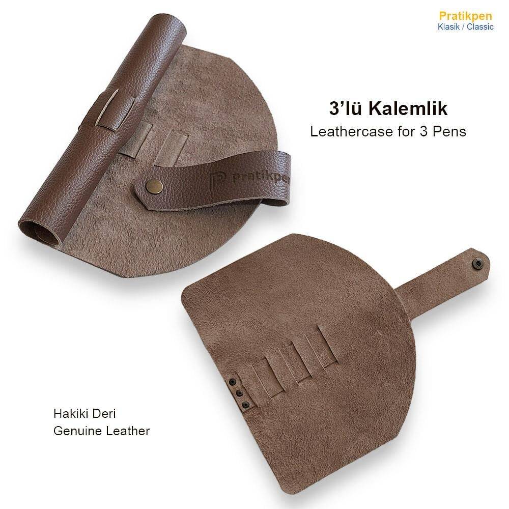 Pratikpen Leather Pen Holder 3 Pieces