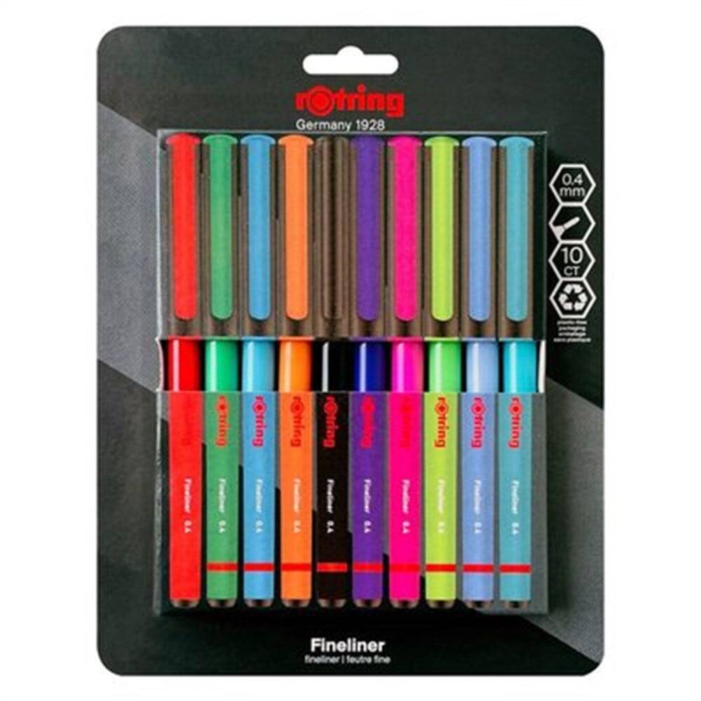 Rotring Fineliner Keçe Uçlu Karışık 10'lu