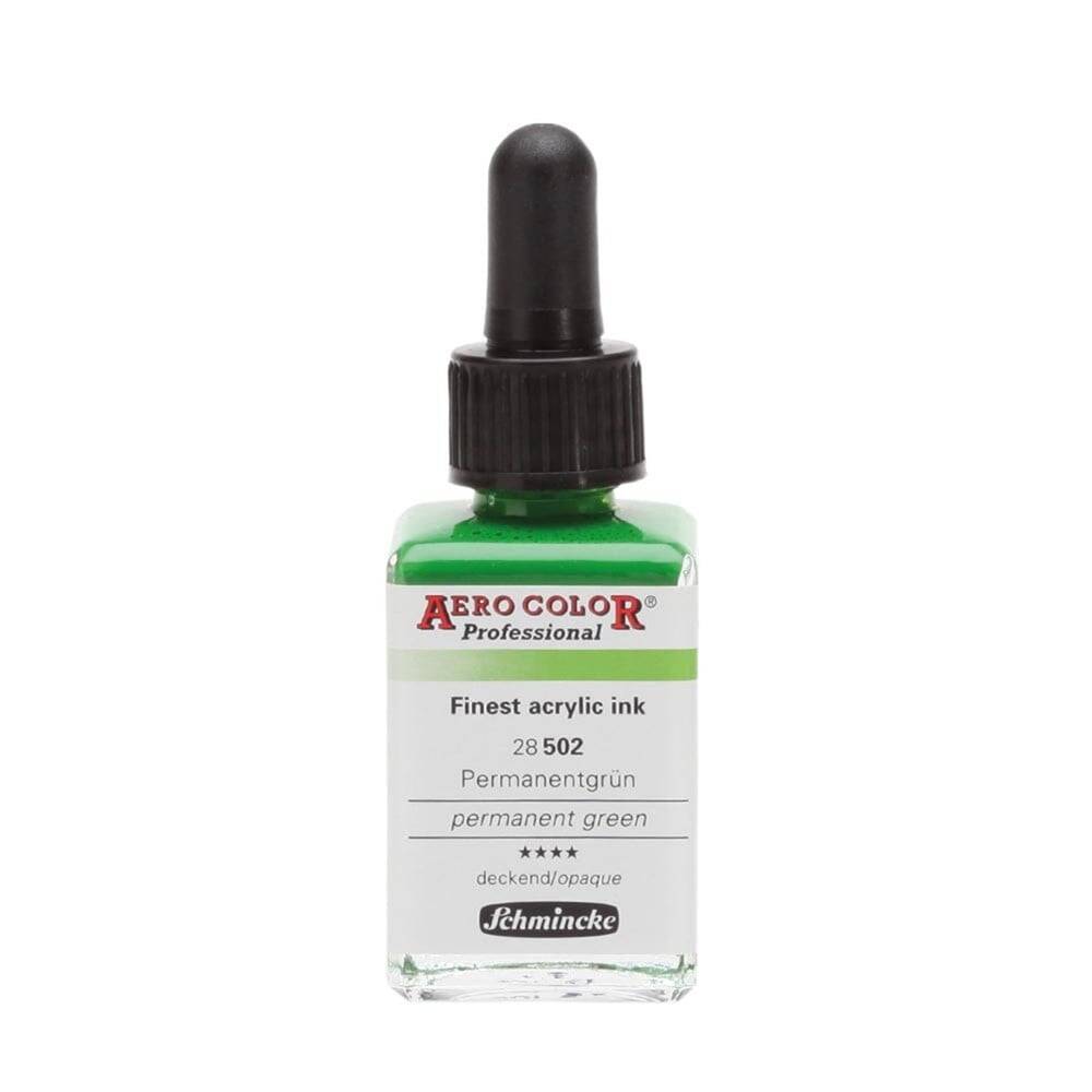 Schmincke Aero Color Akrilik Mürekkep 28 ml 502 Permanent Green
