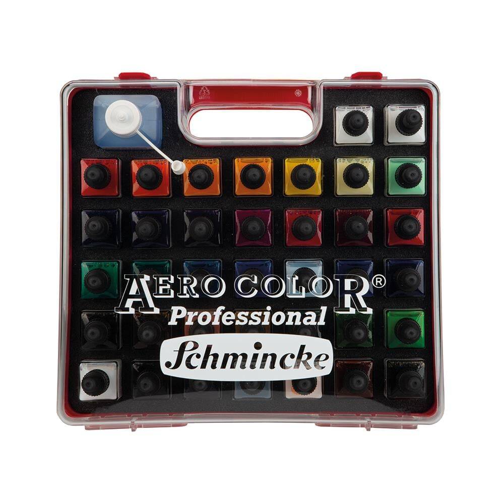 Schmincke Aerocolor Professional Plastik Kutu Boya Seti 37x28 ml + Aeroclean Temizleyici 81136