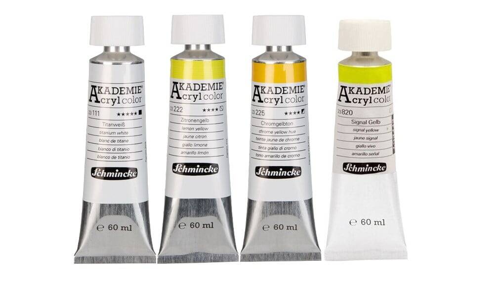 Schmincke Akademie Akrilik Boya Seti 4 x 60 ml (Temel Açık Renkler)
