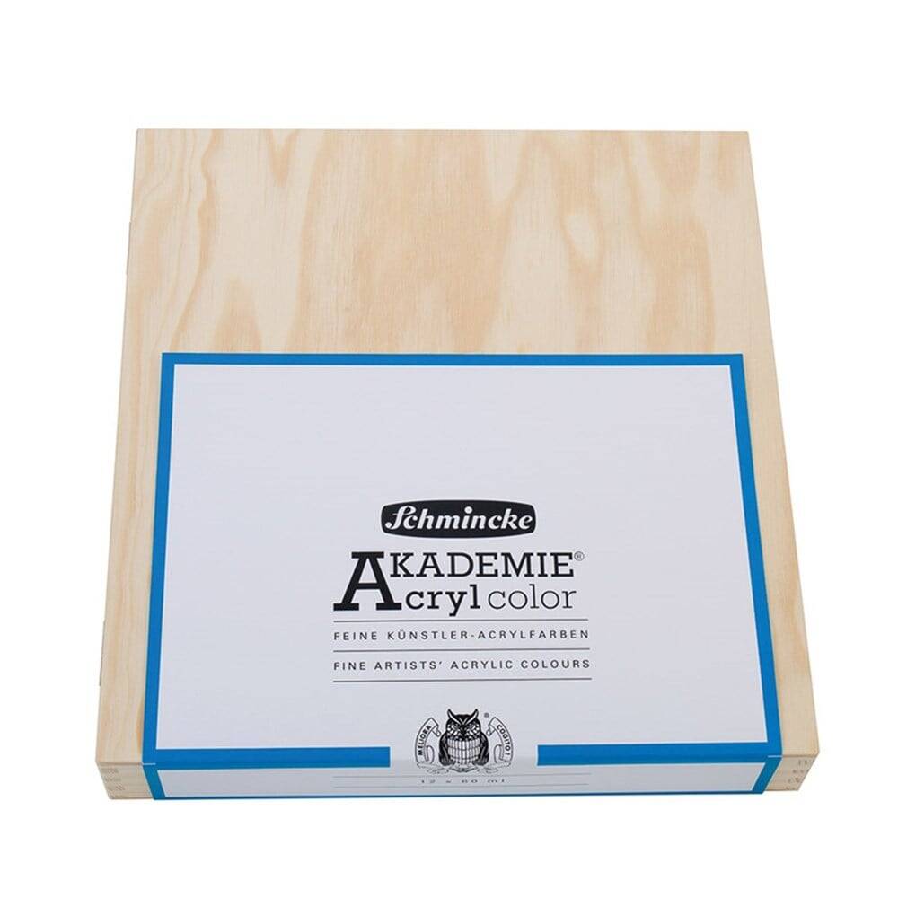 Schmincke Akademie Akrilik Boya Seti Ahşap Kutu 12 x 60 ml