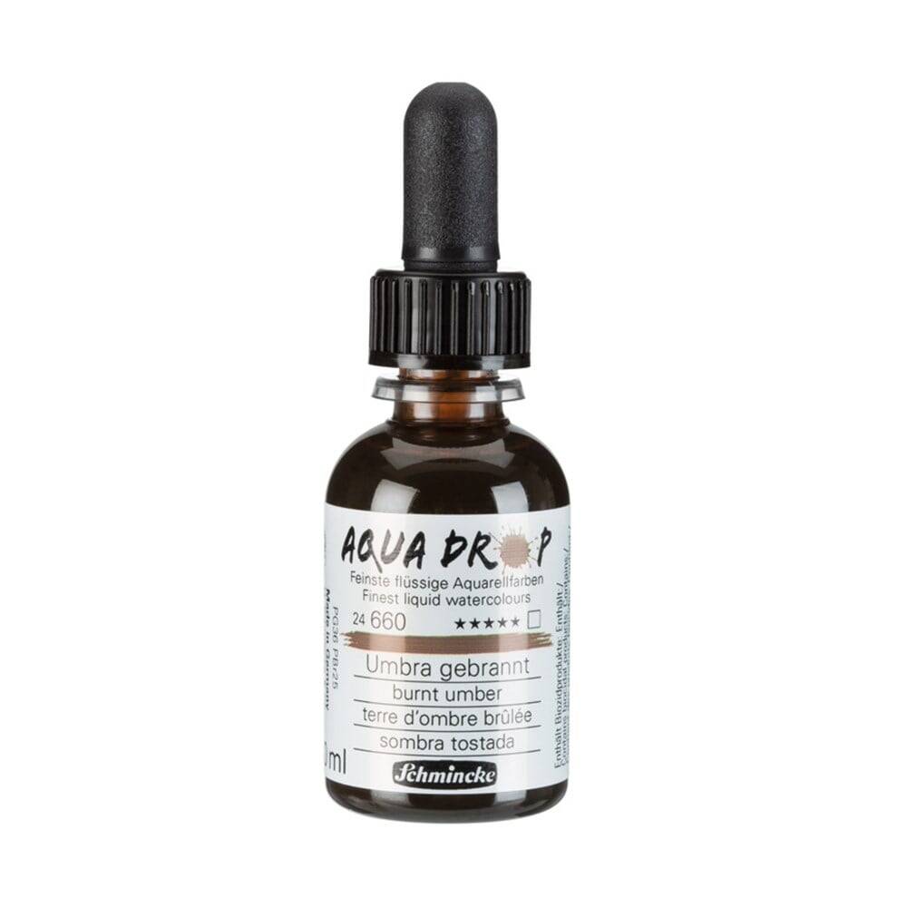 Schmincke Aqua Drop Sıvı Suluboya Burnt Umber 30 ml