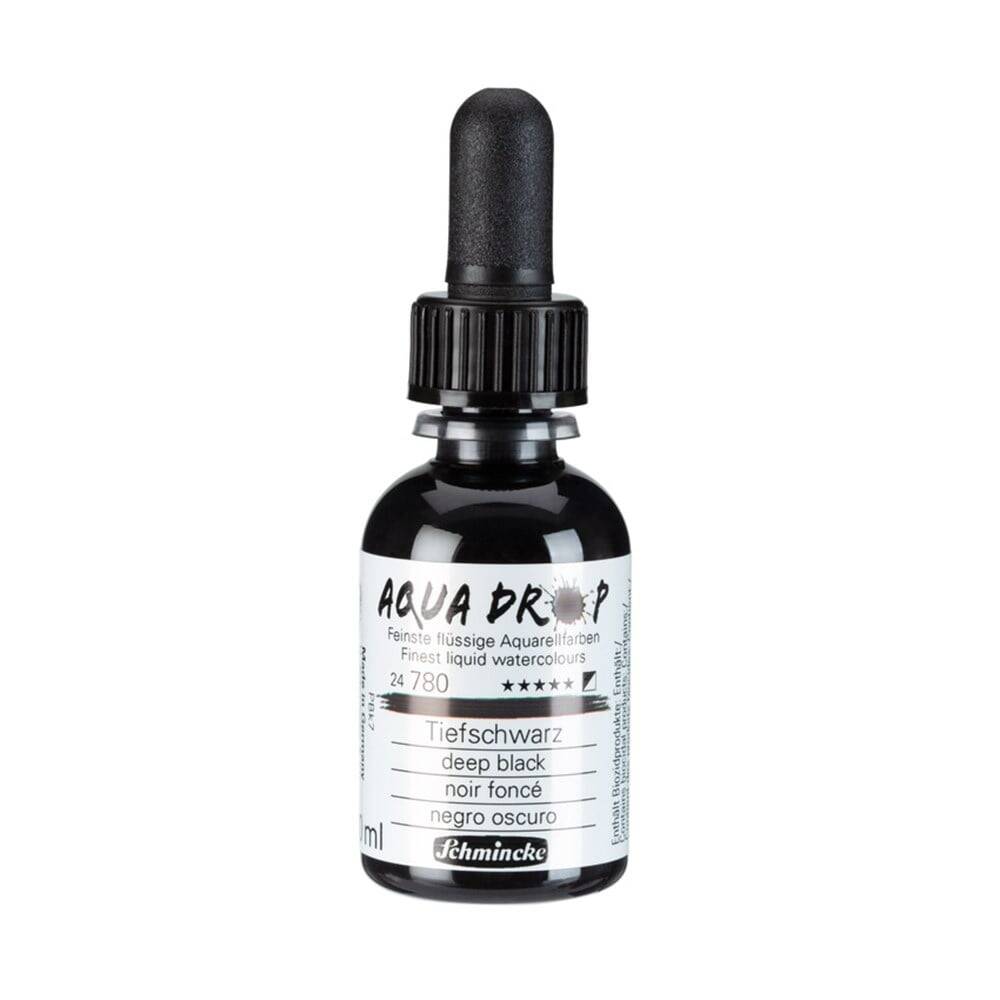 Schmincke Aqua Drop Sıvı Suluboya Deep Black 30 ml
