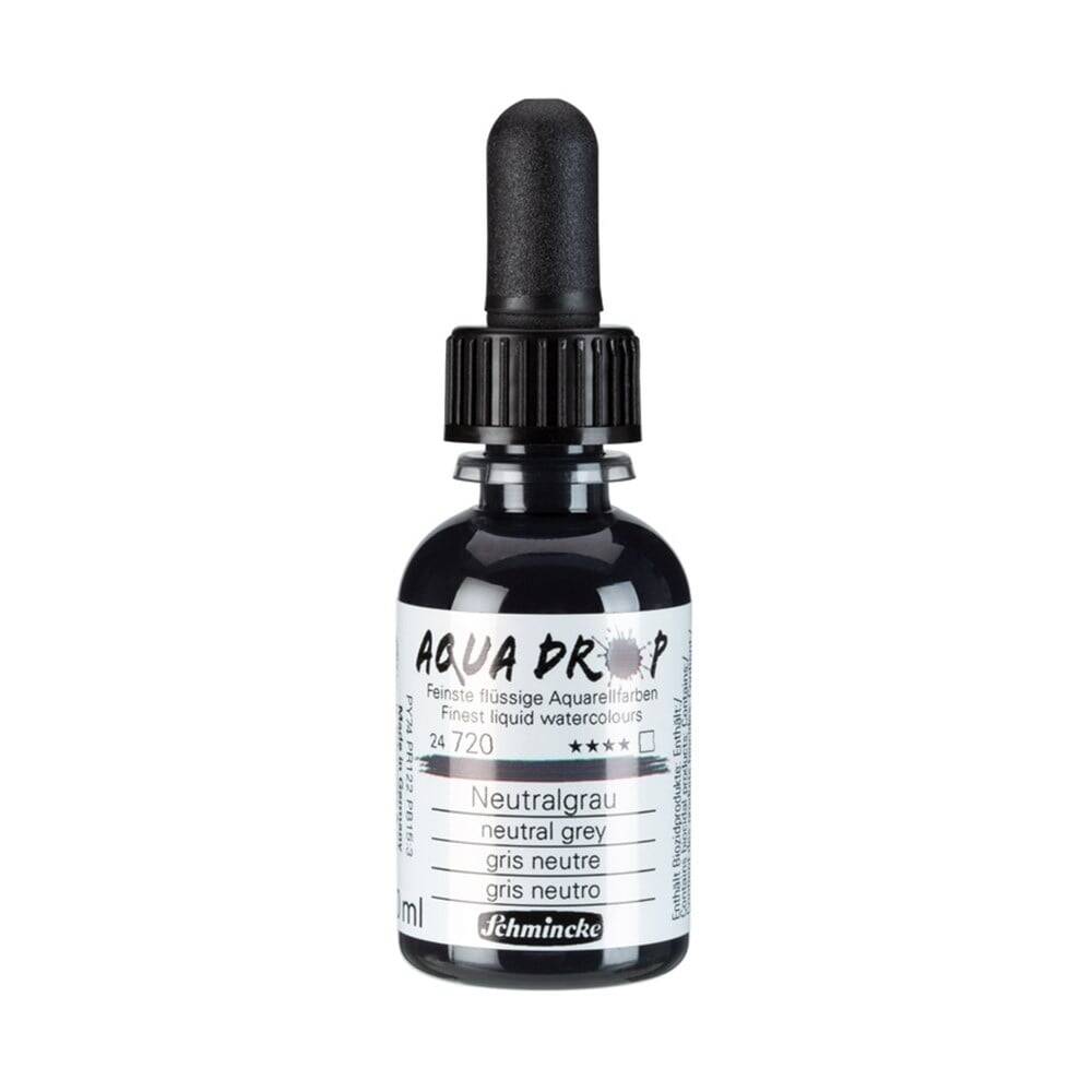 Schmincke Aqua Drop Sıvı Suluboya Neutral Grey 30 ml