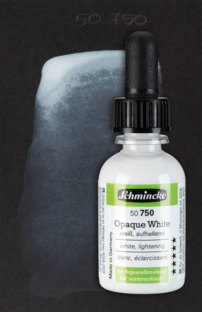 Schmincke Aqua Drop Sıvı Suluboya Opaque White 30 ml