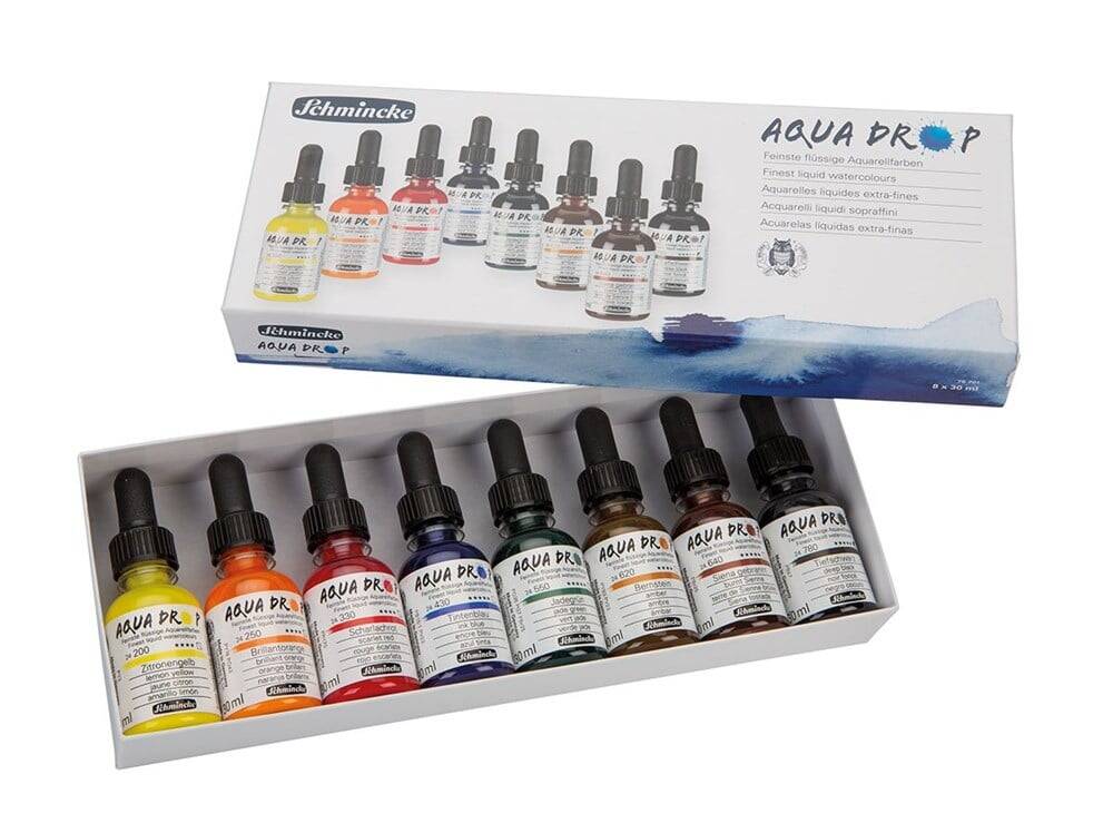 Schmincke Aqua Drop Sıvı Suluboya Seti 8 x 30 ml 78701