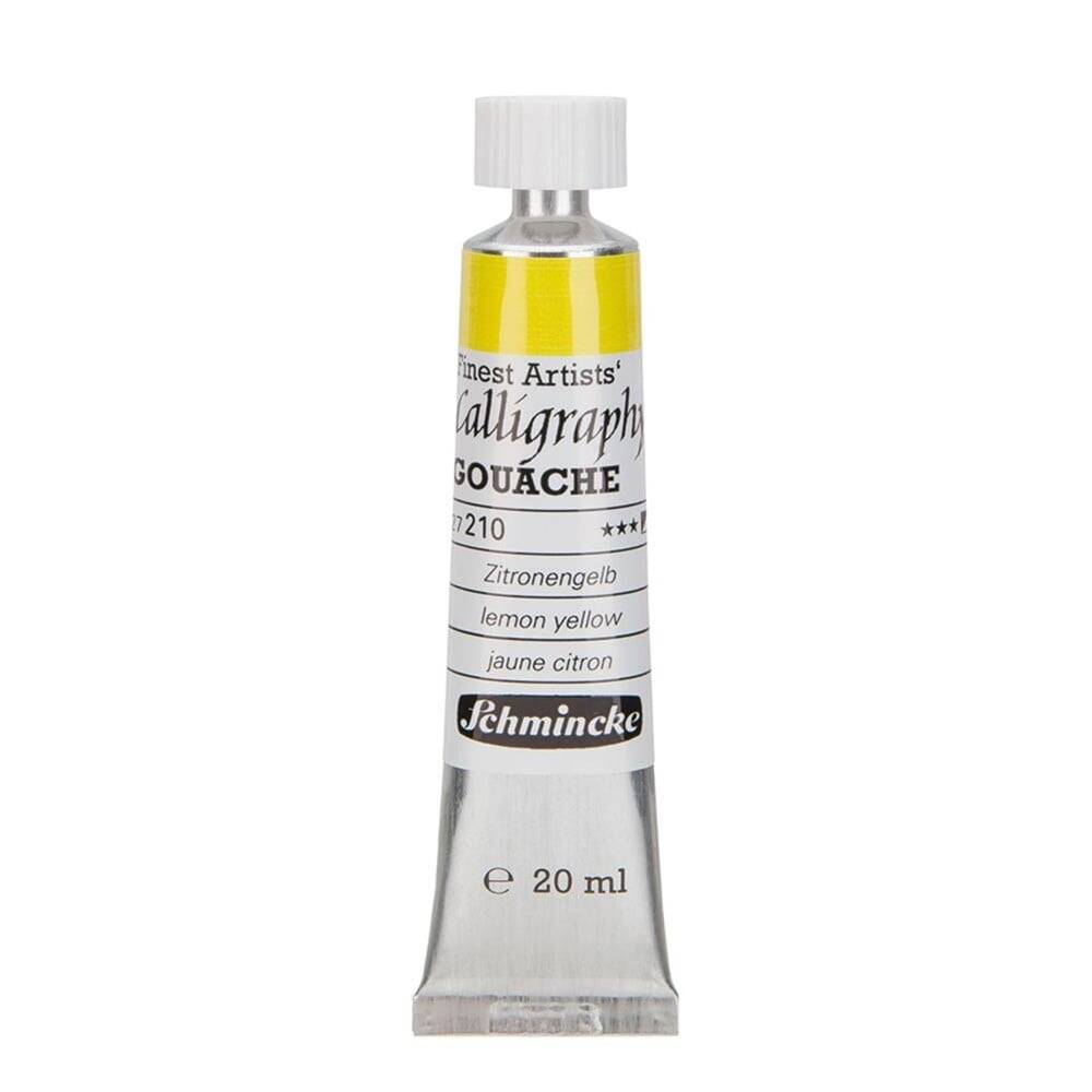 Schmincke Calligraphy Gouache Artist Guaj Boya 20 ml Tüp 210 Lemon Yellow
