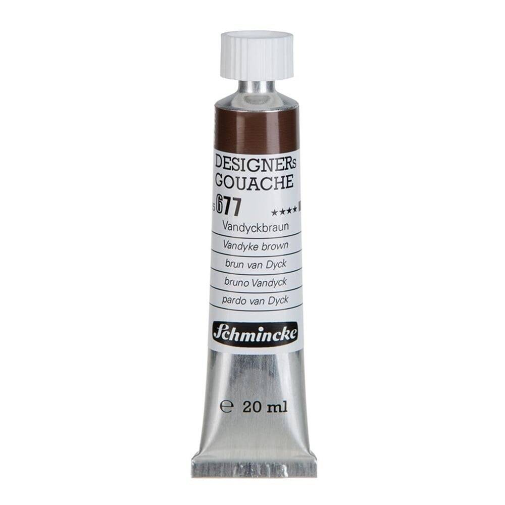 Schmincke Hks Designers Gouache Guaj Boya 20 ml Tüp 677 Vandyke Brown
