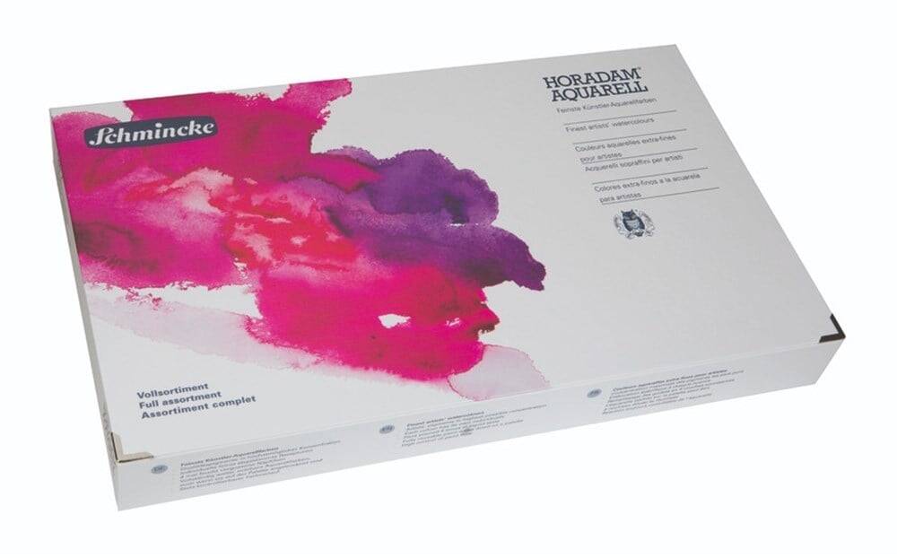 Schmincke Horadam Aquarell Ahşap Kutu Artist Sulu Boya Seti 140 Renk Yarım Tablet