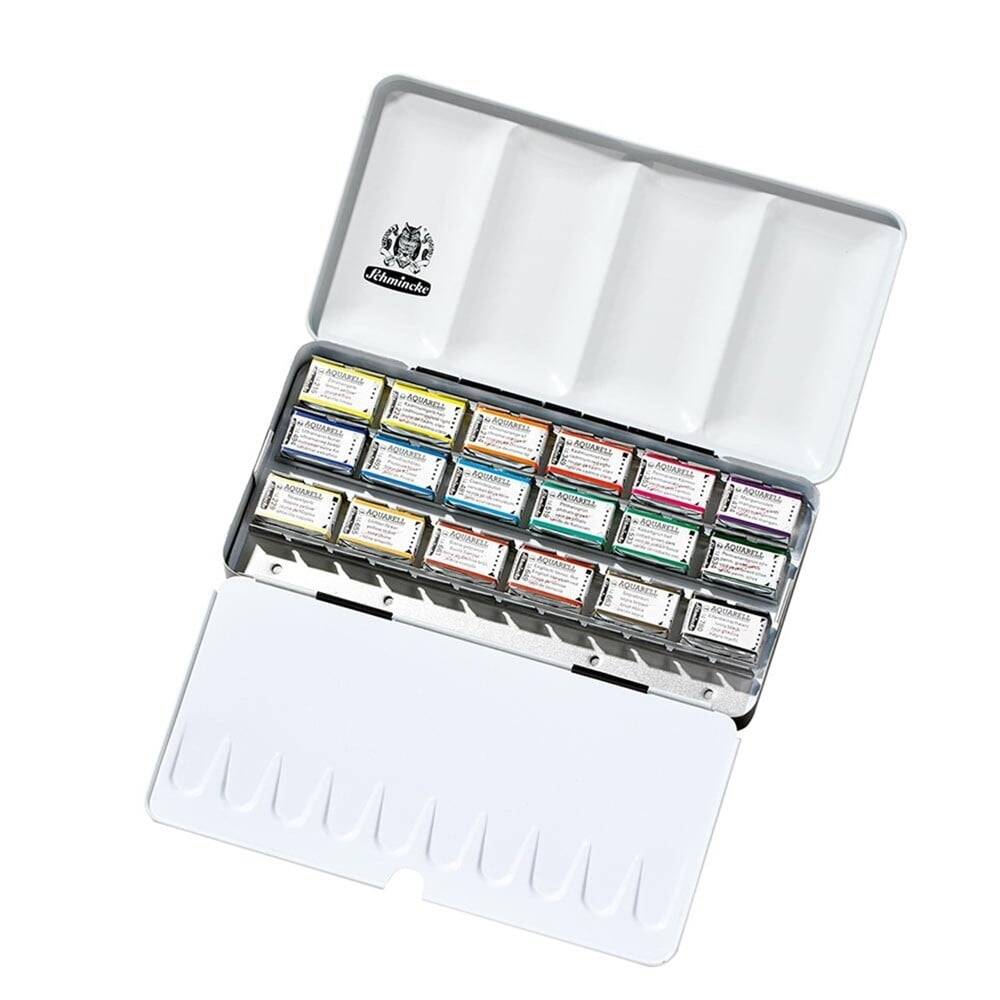 Schmincke Horadam Aquarell Metal Kutu Artist Sulu Boya Seti 18 X Tam Tablet 74318