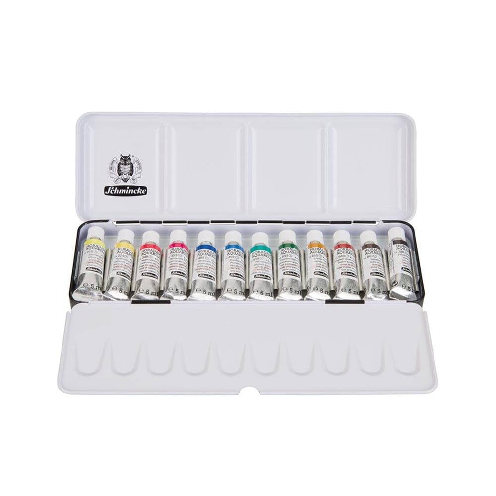 Schmincke Horadam Aquarell Metal Kutu Cep Artist Sulu Boya Seti 12 X 5 ml Tüp 74112