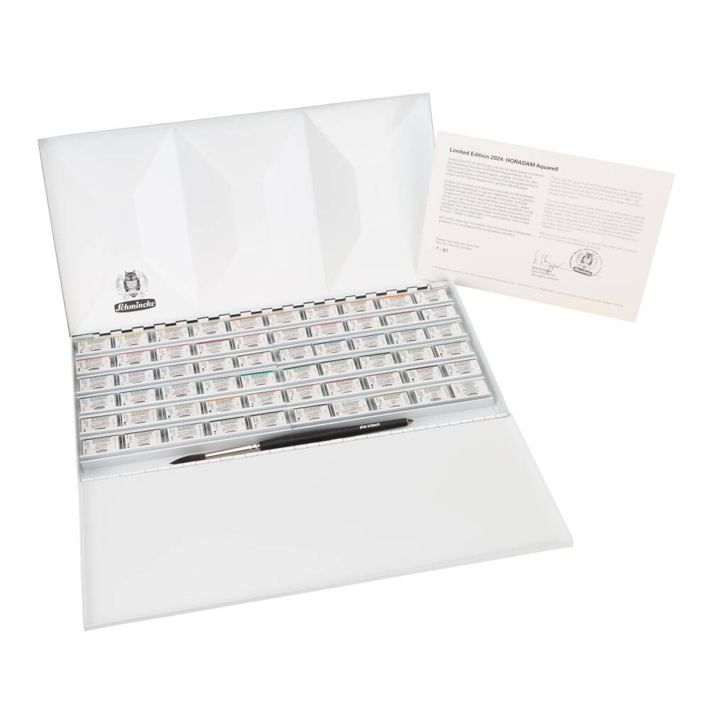 Schmincke Horadam Aquarell Numaralı Üretim 60'lı Tam Tablet + Da Vinci Fırça 74651