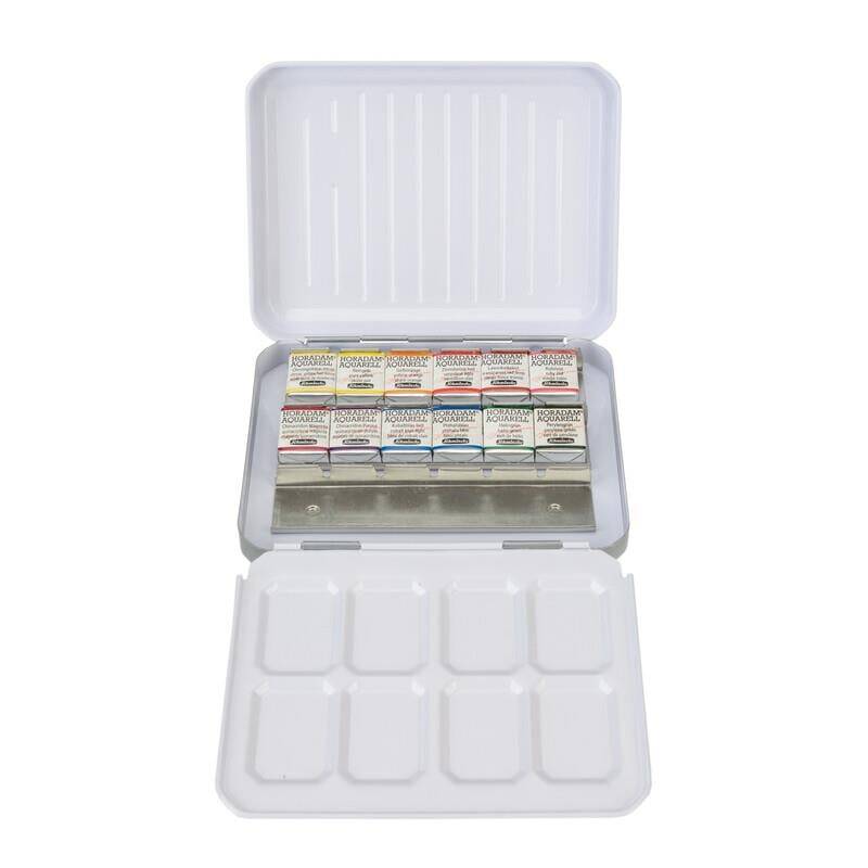 Schmincke Horadam Aquarell Special Edition Metal Kutu Artist Sulu Boya Floral Set 12 X Yarım Tablet