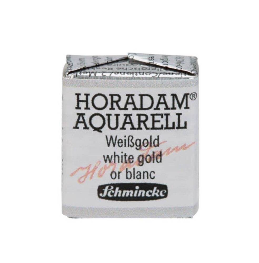 Schmincke Horadam Aquarell Yaldız Sulu Boya Yarım  Tablet 891 White  Gold