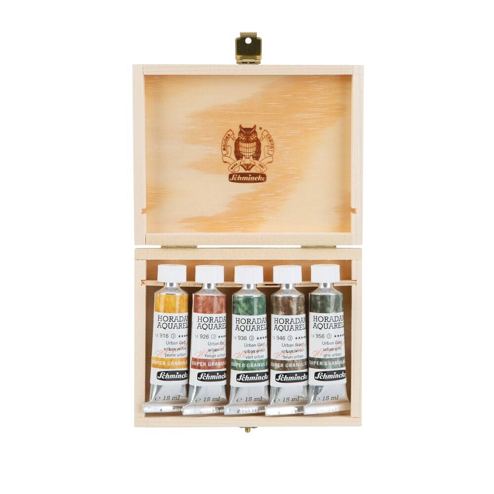 Schmincke Horadam Supergranulation Suluboya Urban Set Ahşap Kutu 5x15 ml