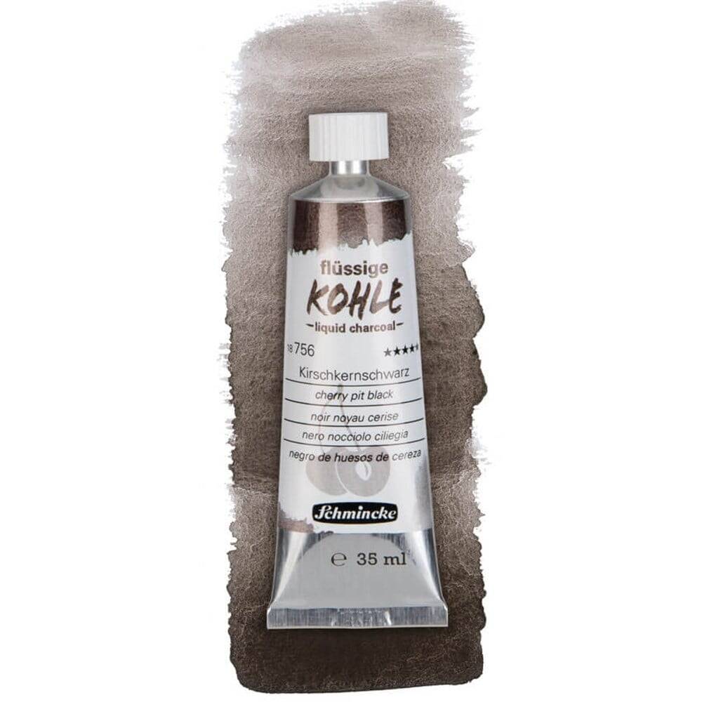 Schmincke Kohle Liquid Charcoal Sıvı Kömür Cherry Pit Black