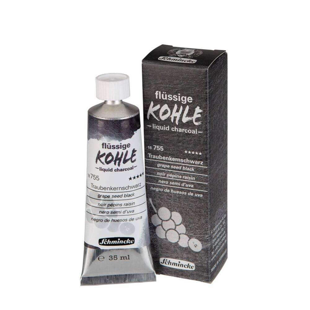 Schmincke Kohle Liquid Charcoal Sıvı Kömür Grape Seed Black