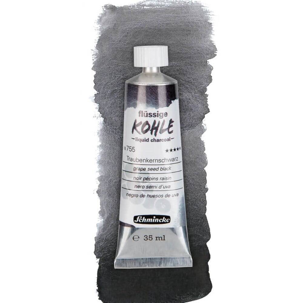 Schmincke Kohle Liquid Charcoal Sıvı Kömür Grape Seed Black