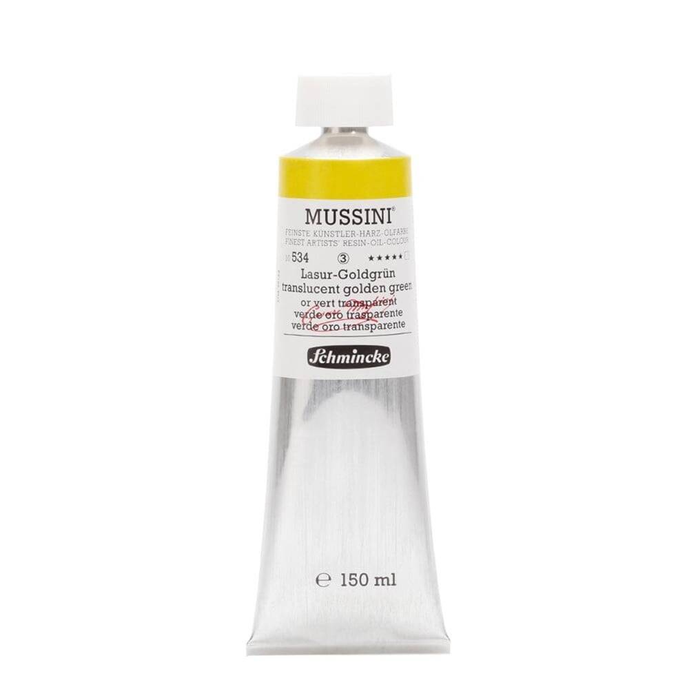 Schmincke Mussini Artist Yağlı Boya 150 ml Seri 3 534 Translucent Golden Green