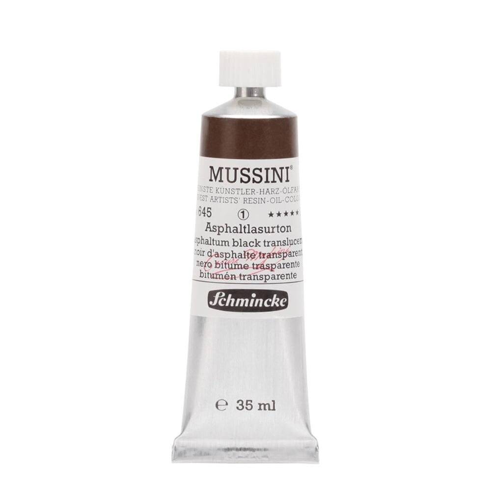 Schmincke Mussini Artist Yağlı Boya 35 ml Seri 1 645 Asphaltum Black Translucent